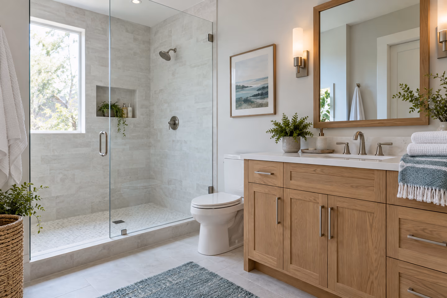 Illustrative finished bathroom showing the kind of remodeling project contractors estimate